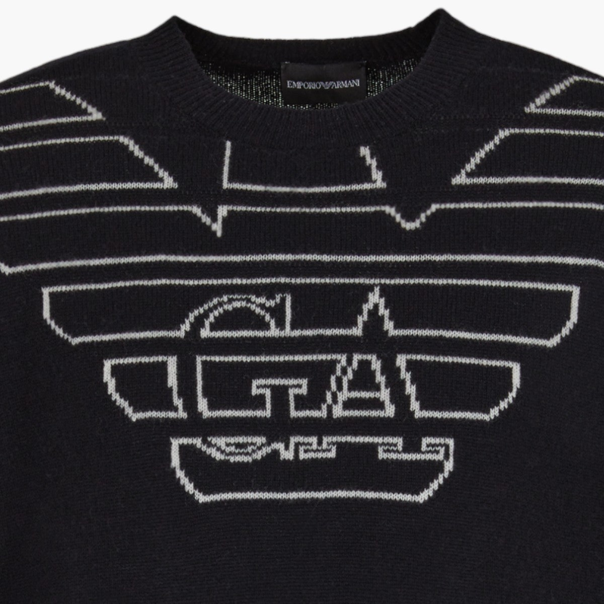 Wool Blend Knit With Oversized Eagle Logo