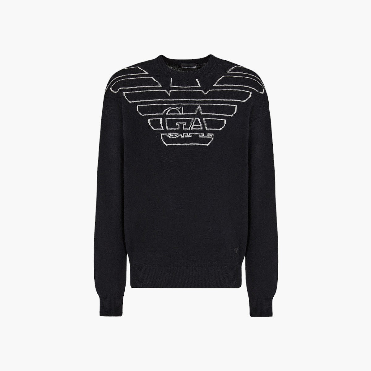 Wool Blend Knit With Oversized Eagle Logo
