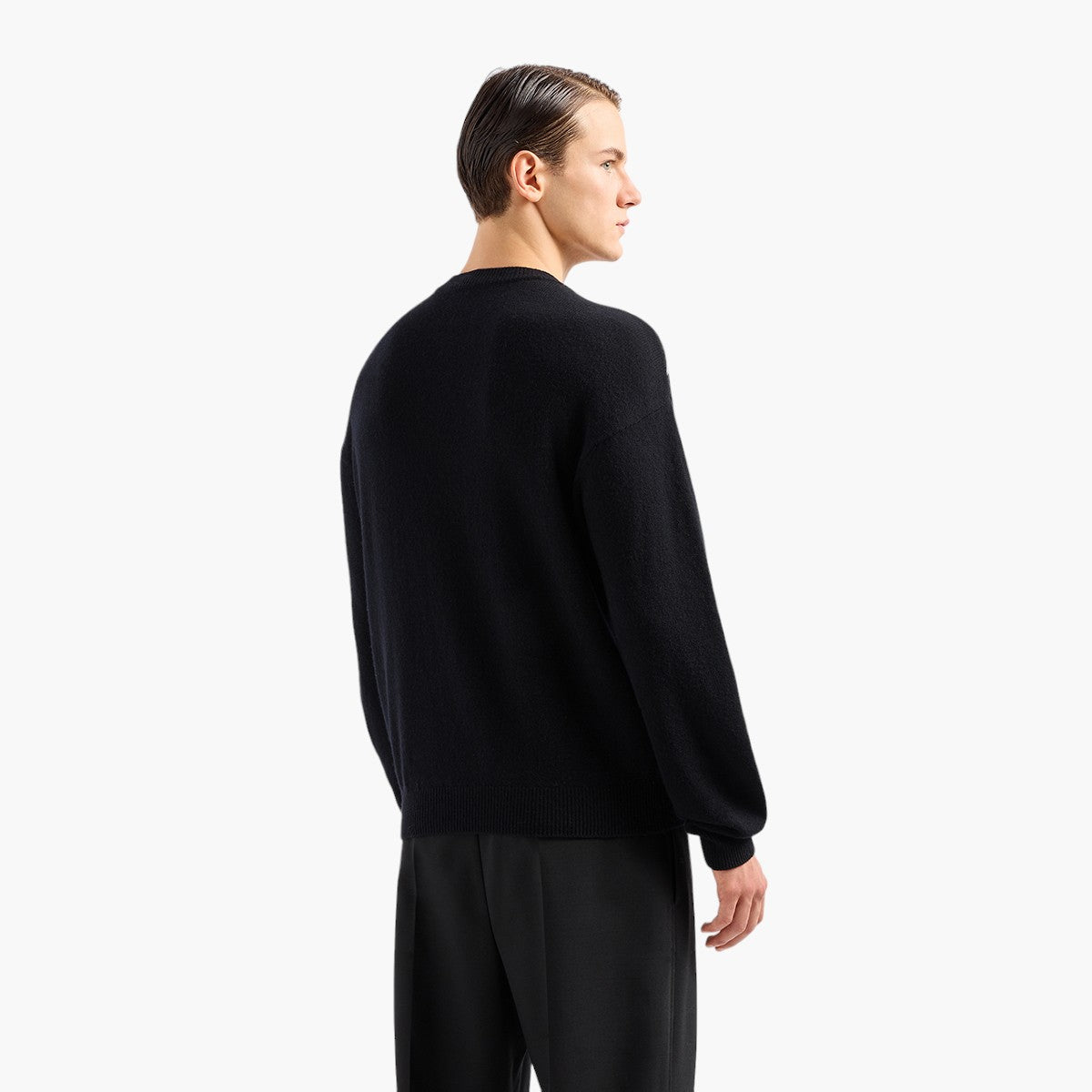 Wool Blend Knit With Oversized Eagle Logo