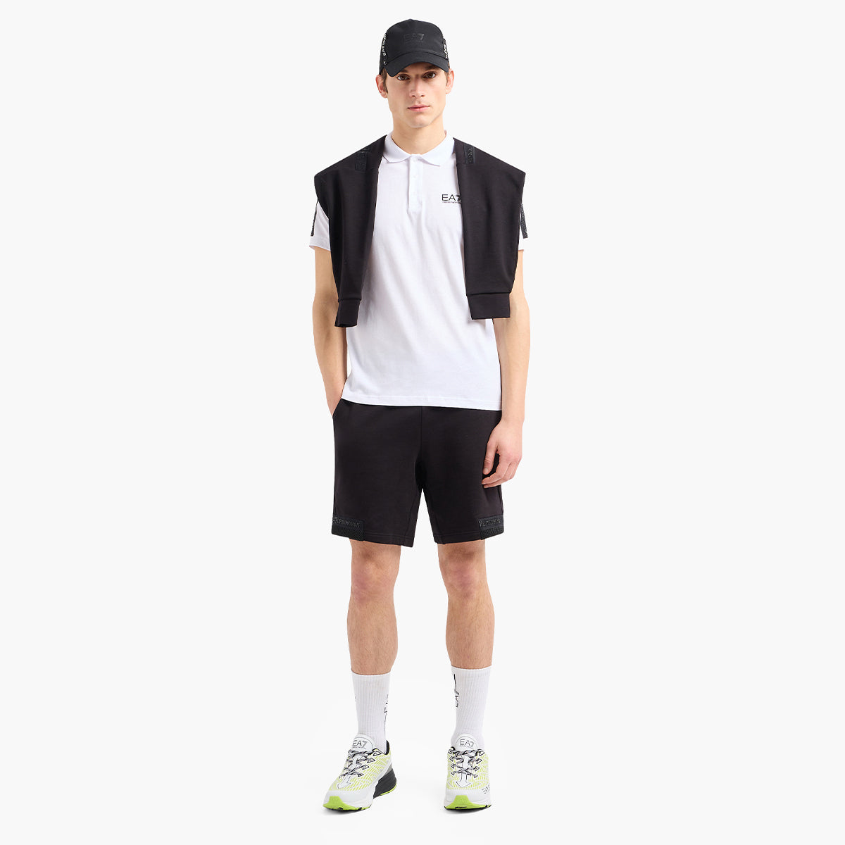 Cotton Polo Shirt With Logo Tape