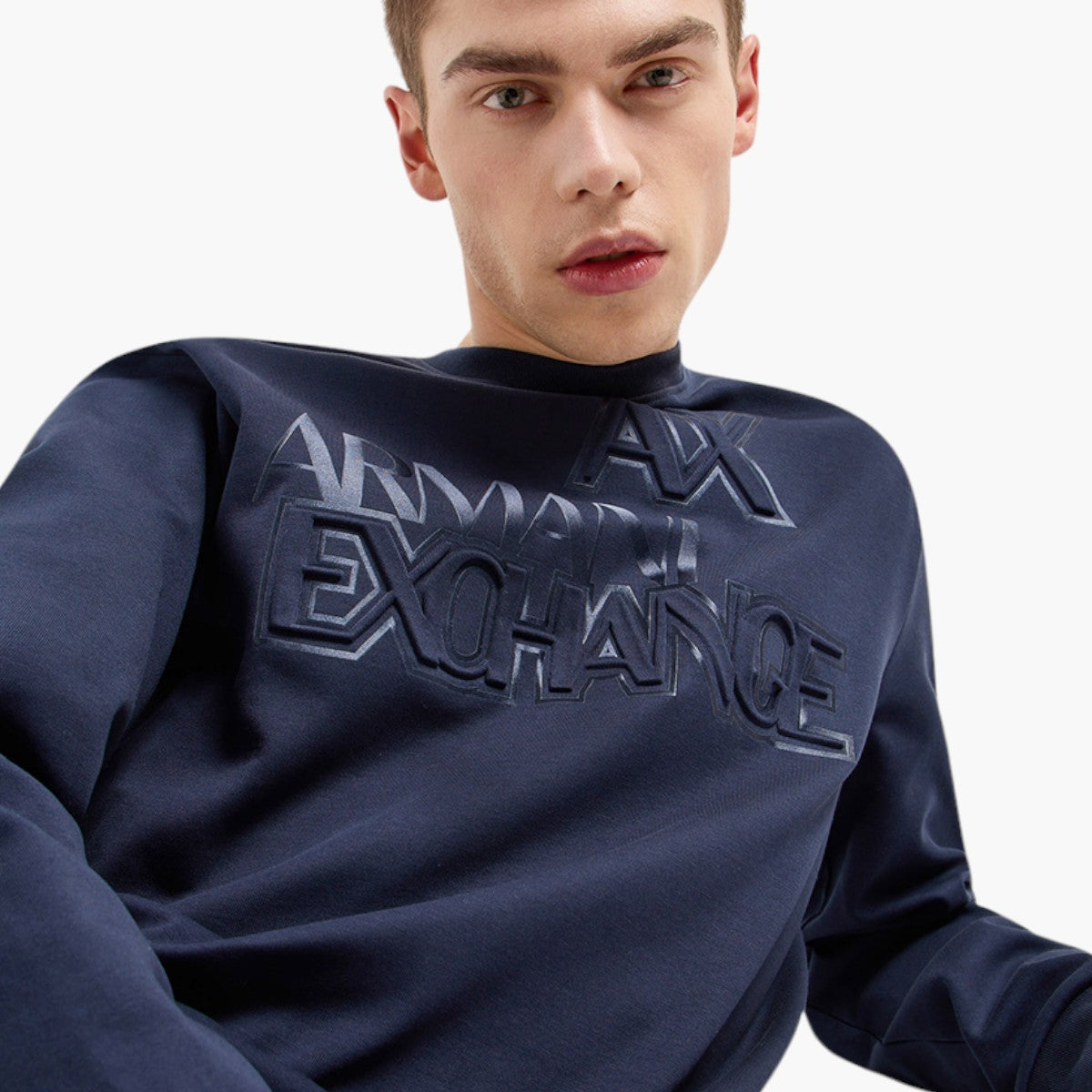 Cotton Blend Crew Neck Sweatshirt