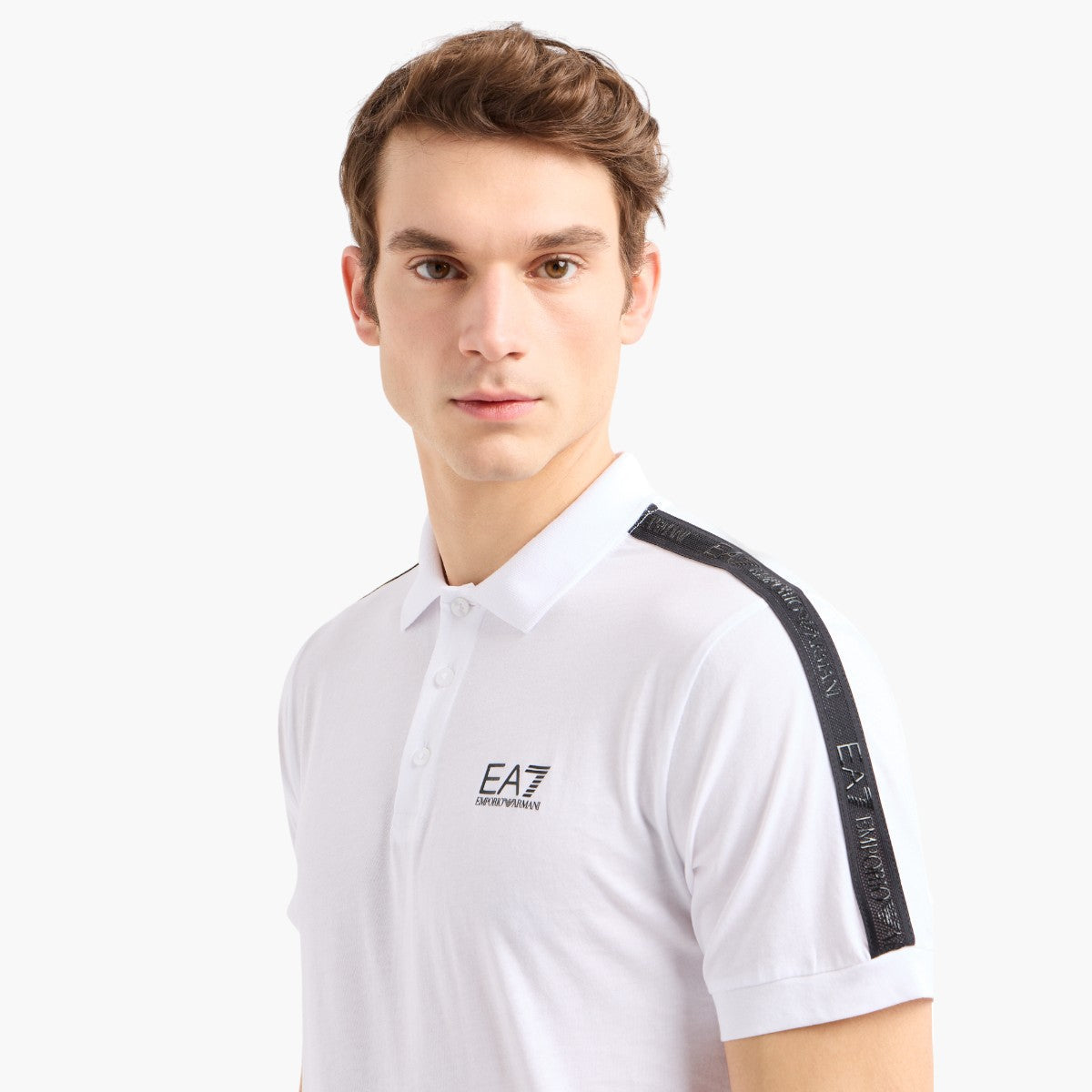 Cotton Polo Shirt With Logo Tape
