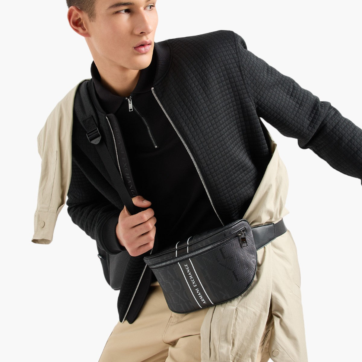 Regular Fit Zip Up Cotton Polo Shirt