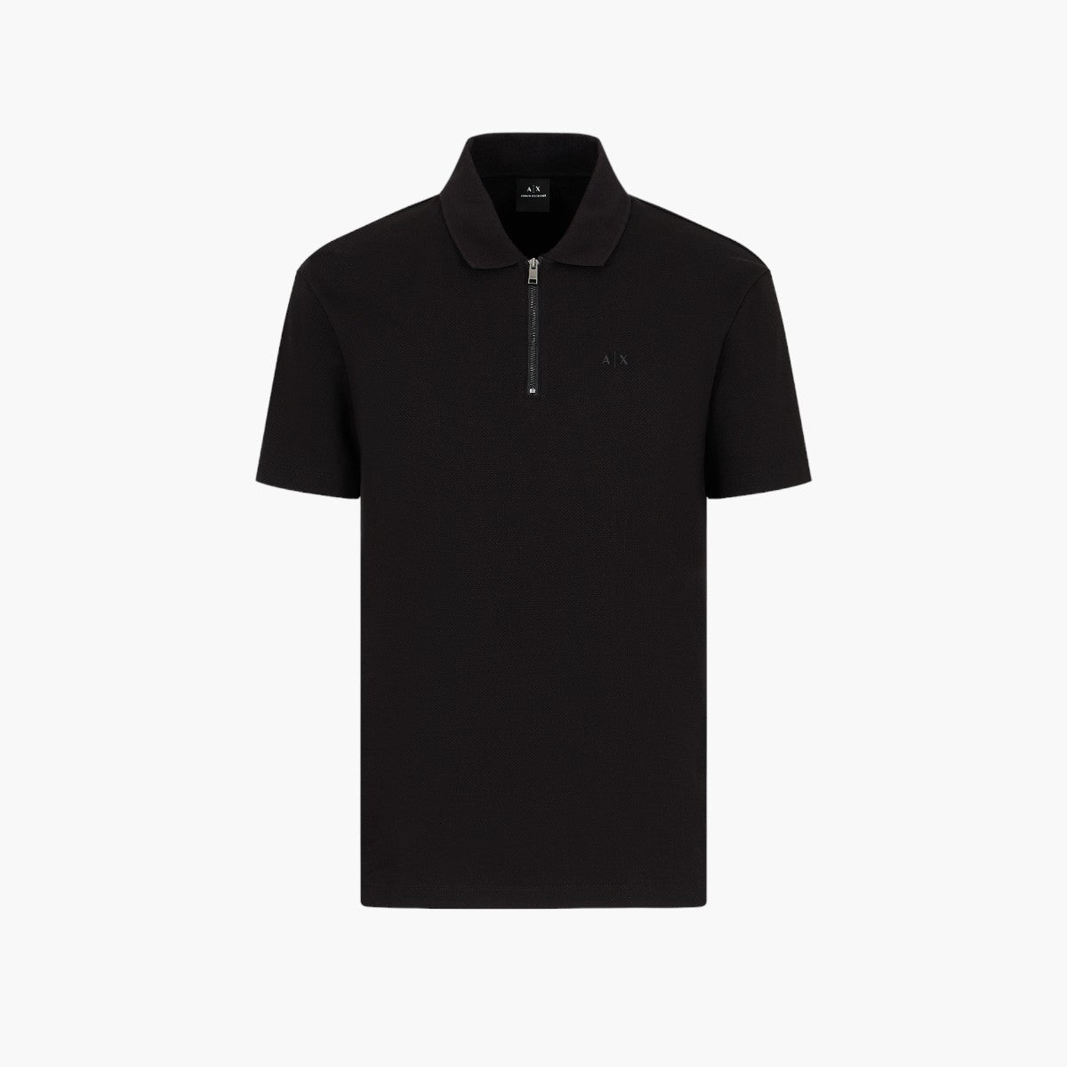 Regular Fit Zip Up Cotton Polo Shirt