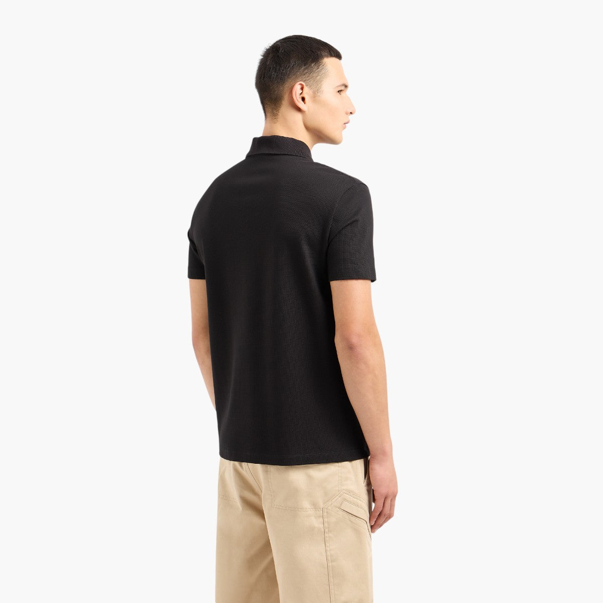 Regular Fit Zip Up Cotton Polo Shirt