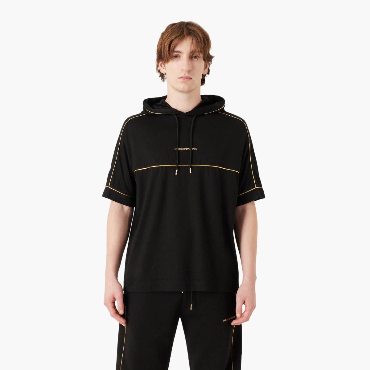 Tencel-Blend Hooded Jersey T-Shirt With Gold Details
