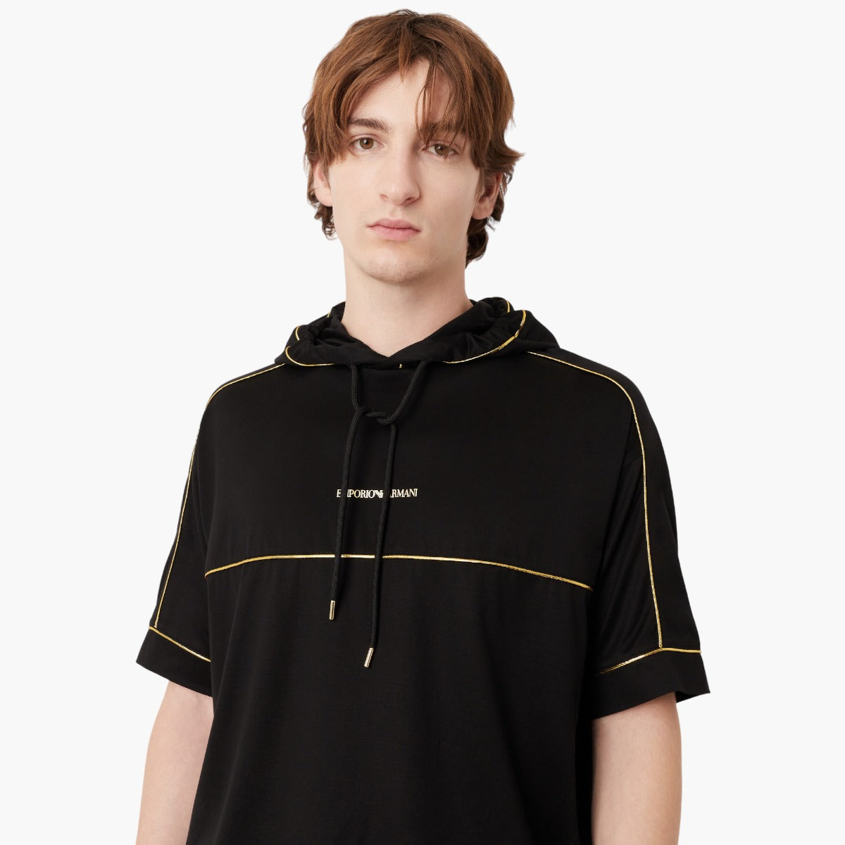 Tencel-Blend Hooded Jersey T-Shirt With Gold Details