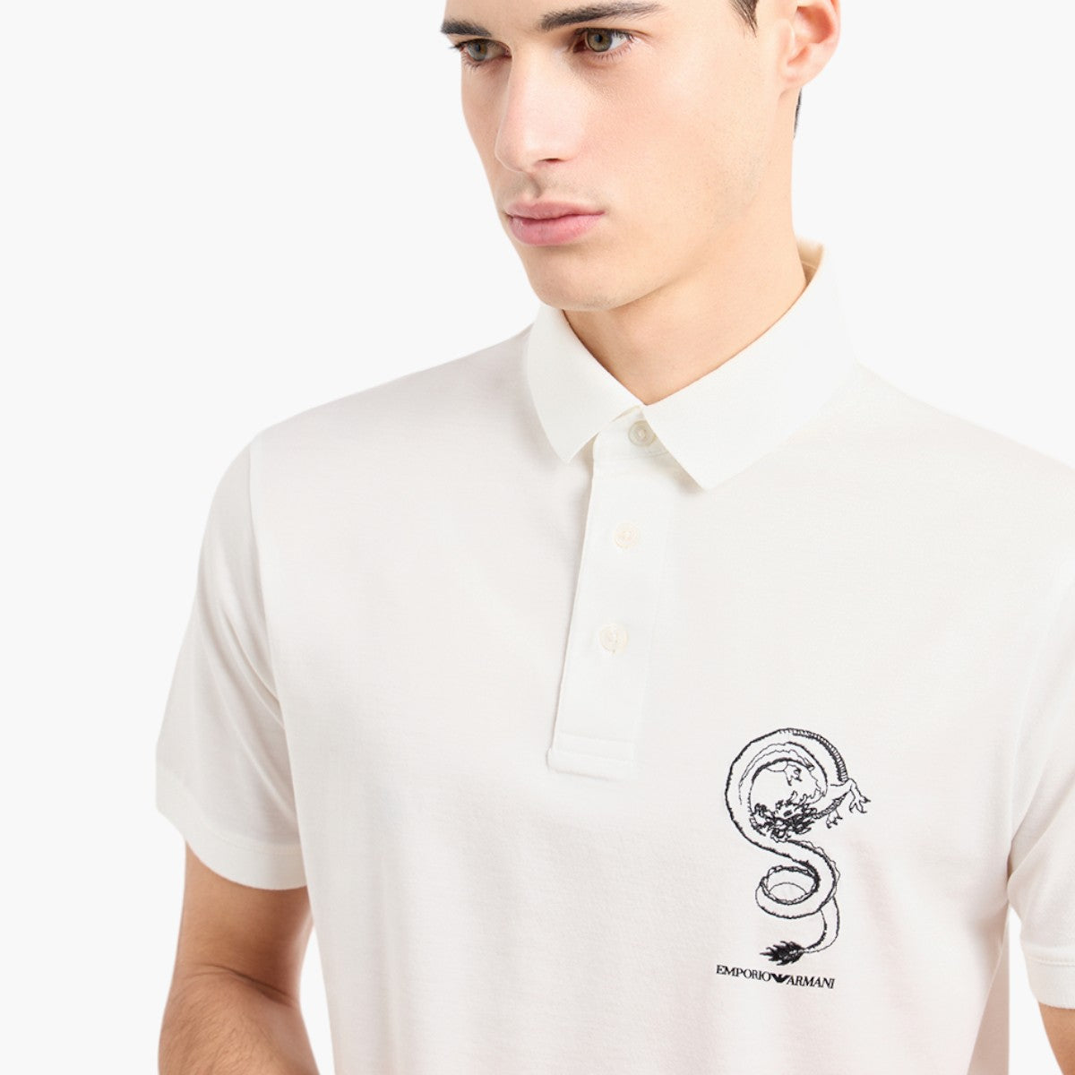 Sustainable Cotton Blend Polo T-Shirt With Embroidery