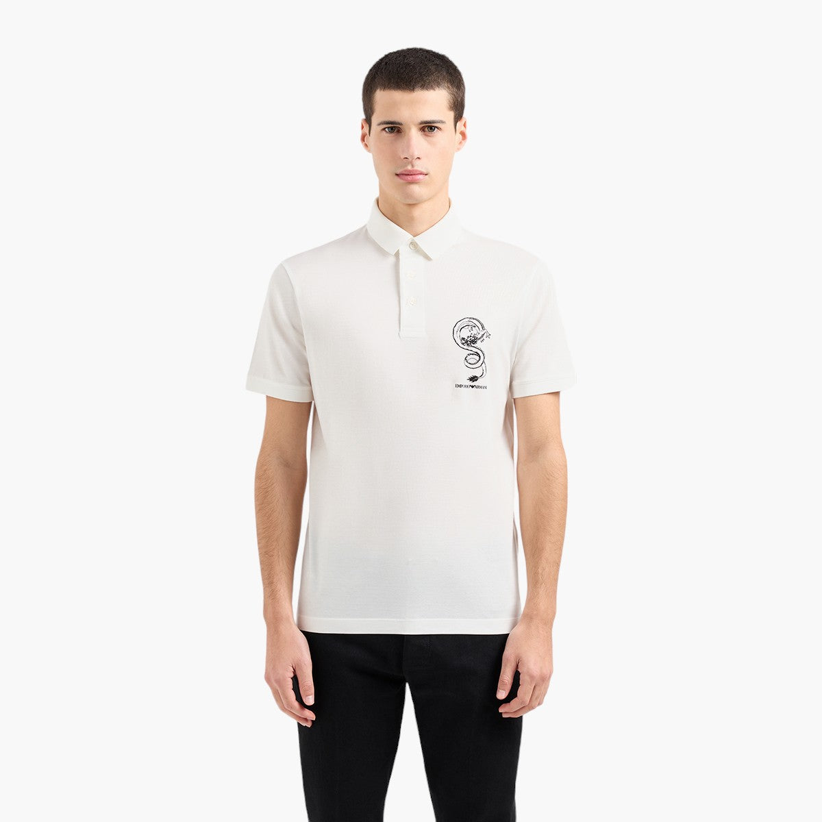 Sustainable Cotton Blend Polo T-Shirt With Embroidery