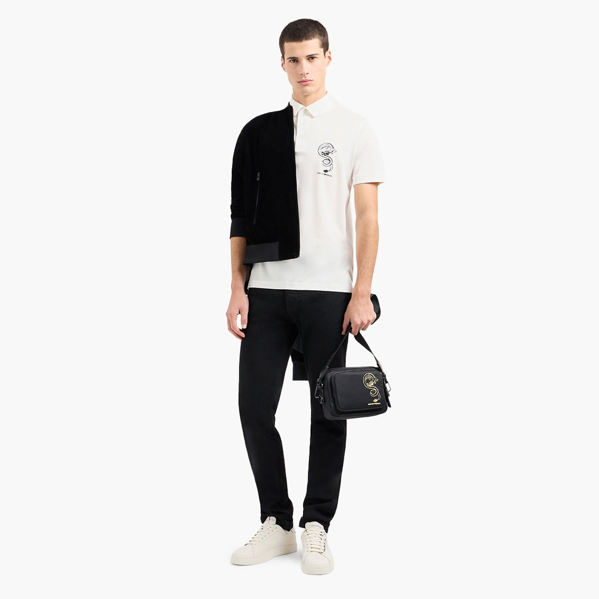 Sustainable Cotton Blend Polo T-Shirt With Embroidery