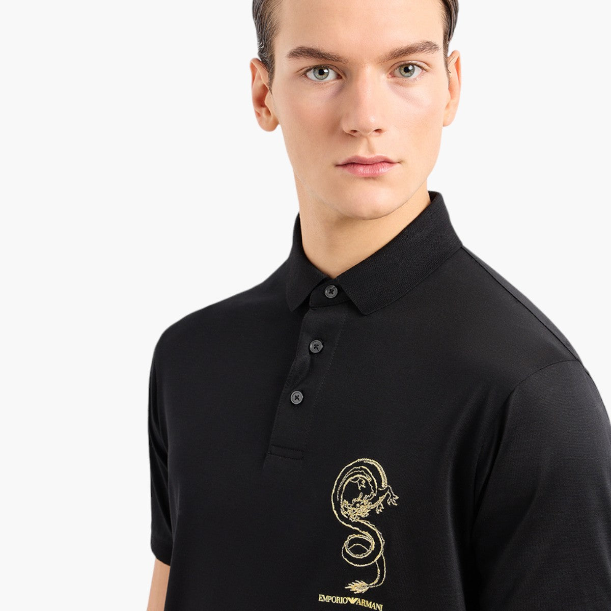 Sustainable Cotton Blend Polo T-Shirt With Embroidery