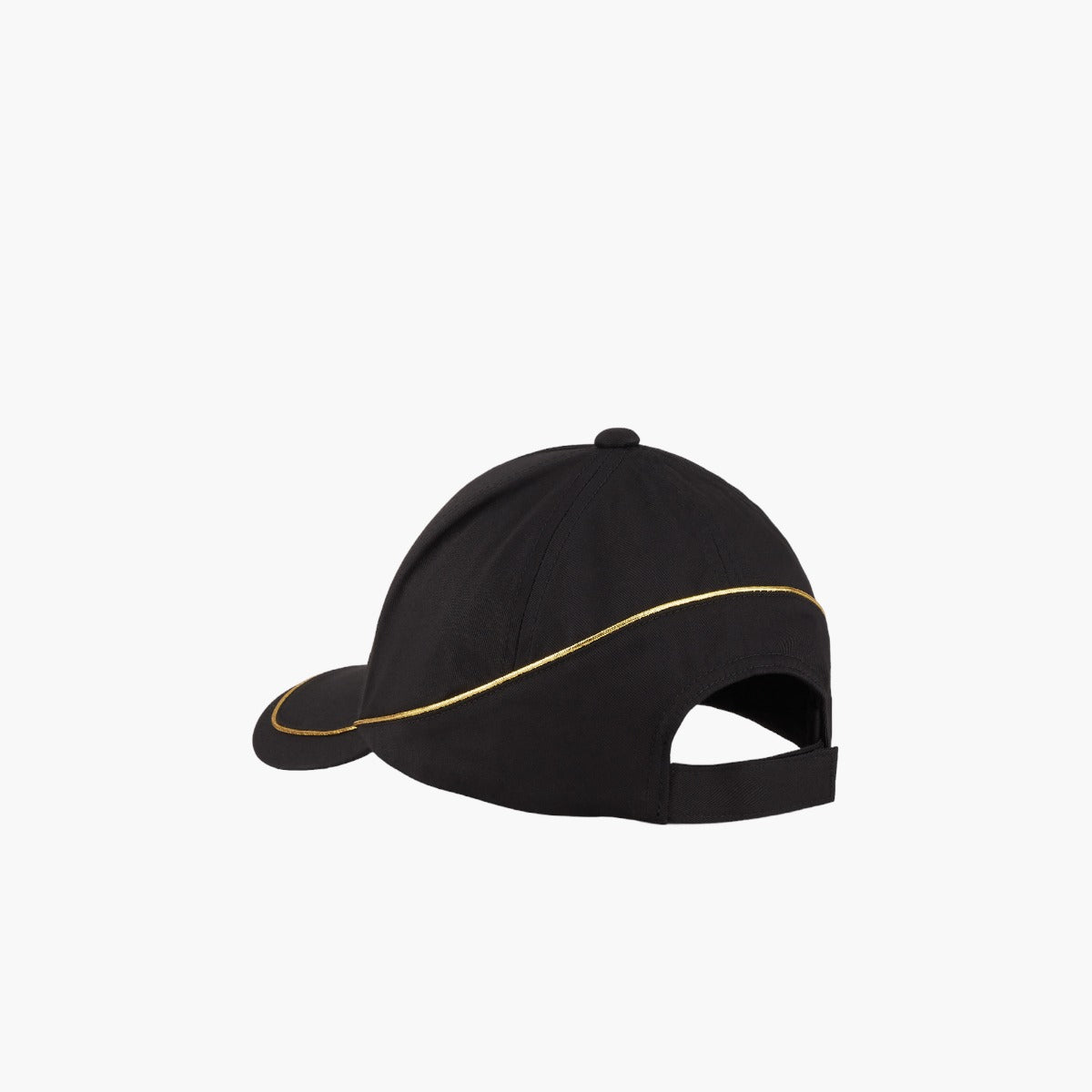 Baseball Cap With Gold Logo And Piping