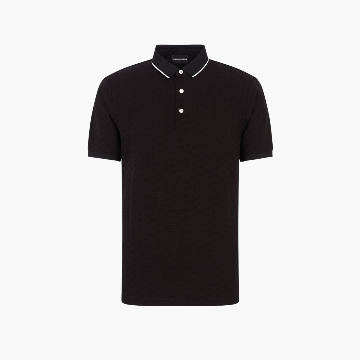 Mercerised Jersey Polo Shirt With All-Over Jacquard Eagle