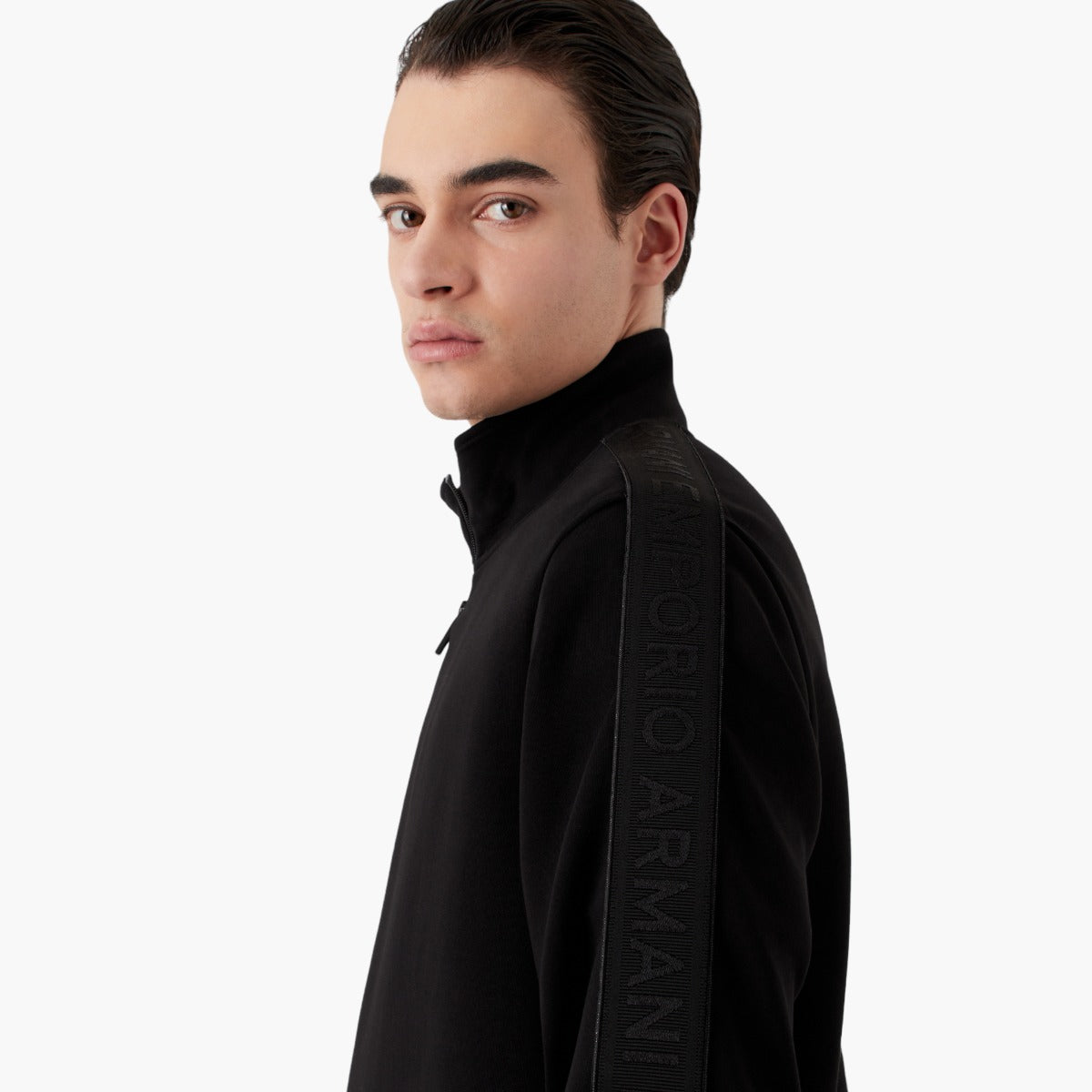Double-Jersey Full-Zip Sweatshirt With Logo Tape