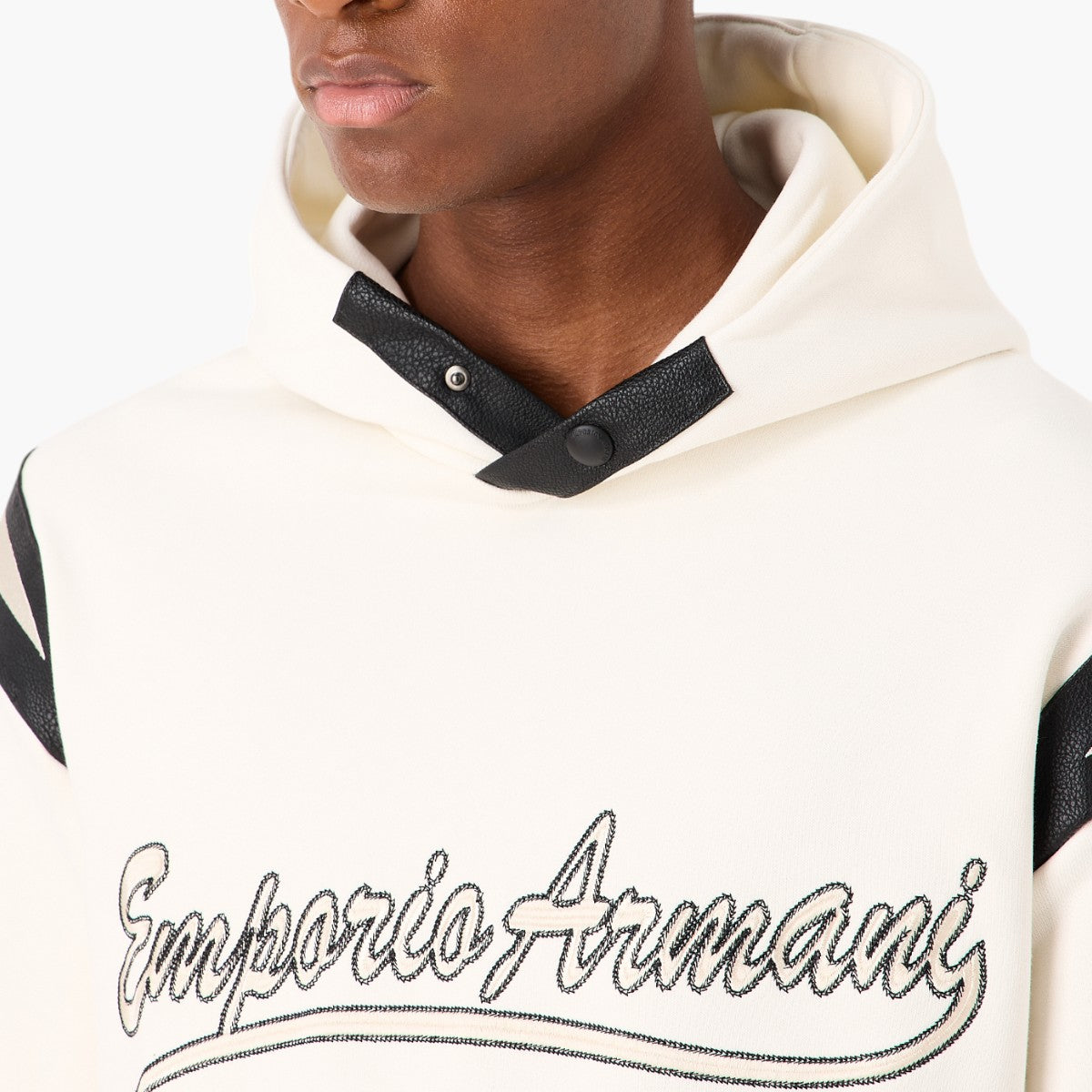 Varsity Style Hooded Cotton Sweatshirt