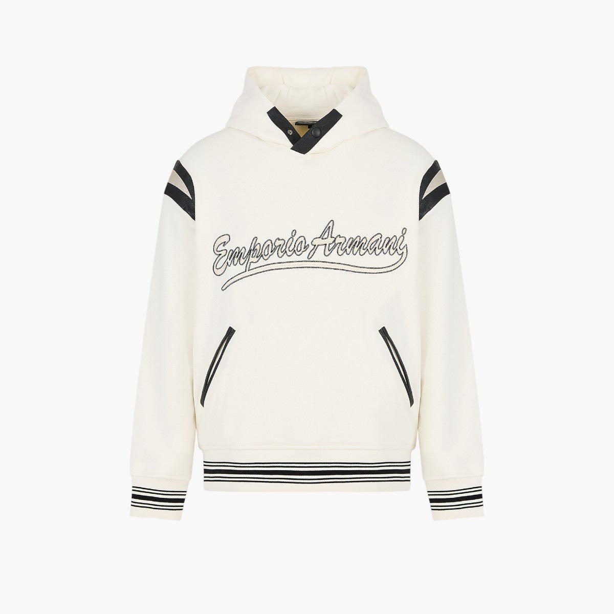 Varsity Style Hooded Cotton Sweatshirt