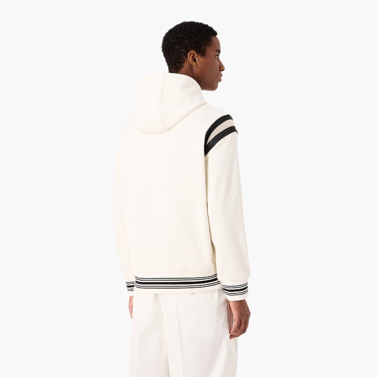 Varsity Style Hooded Cotton Sweatshirt