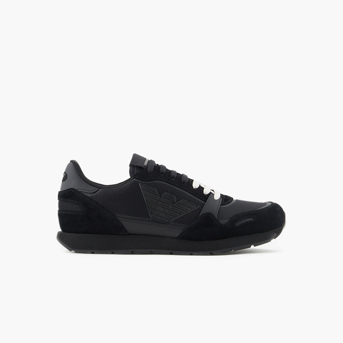 Mesh Sneakers With Suede Details And Eagle Logo