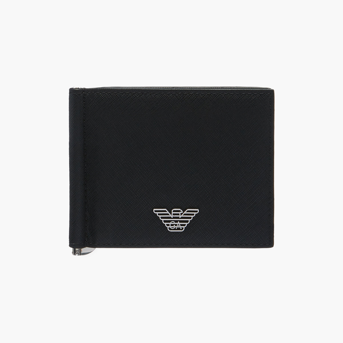 Regenerated Leather Compact Wallet With Eagle Plate