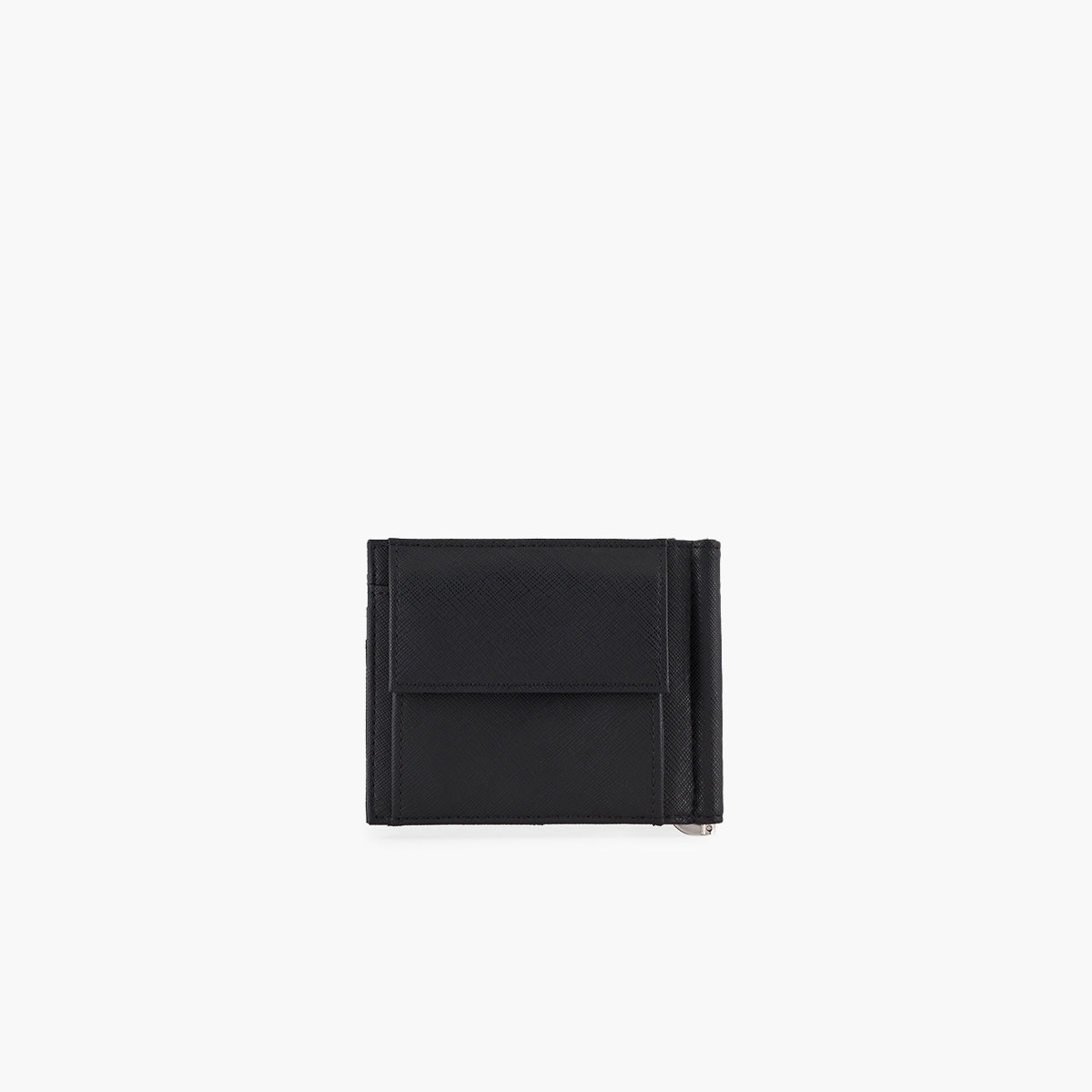 Regenerated Leather Compact Wallet With Eagle Plate