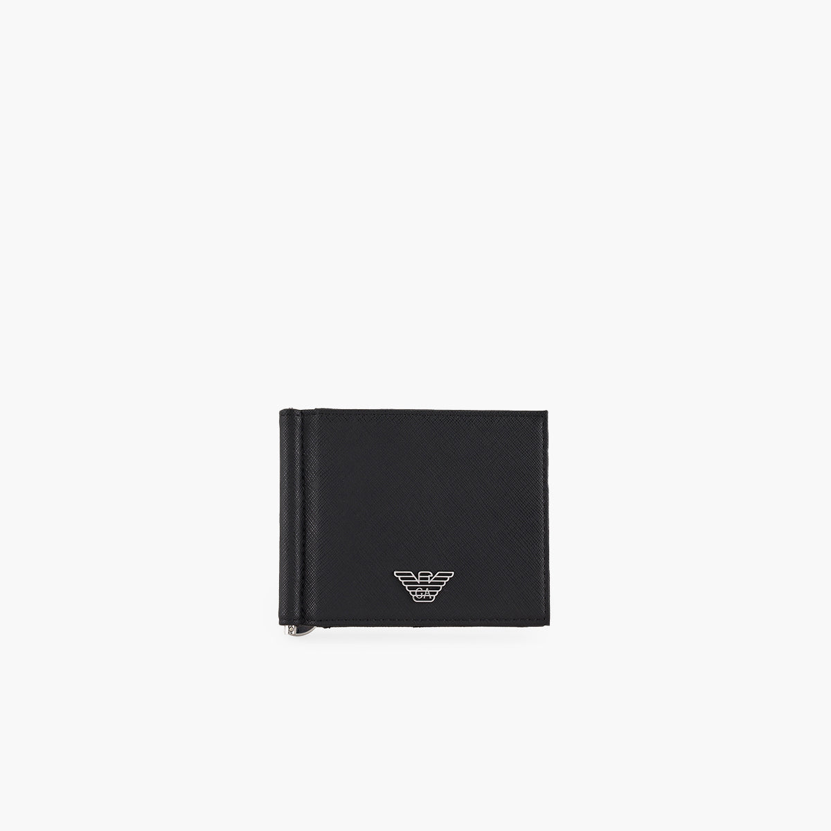 Regenerated Leather Compact Wallet With Eagle Plate