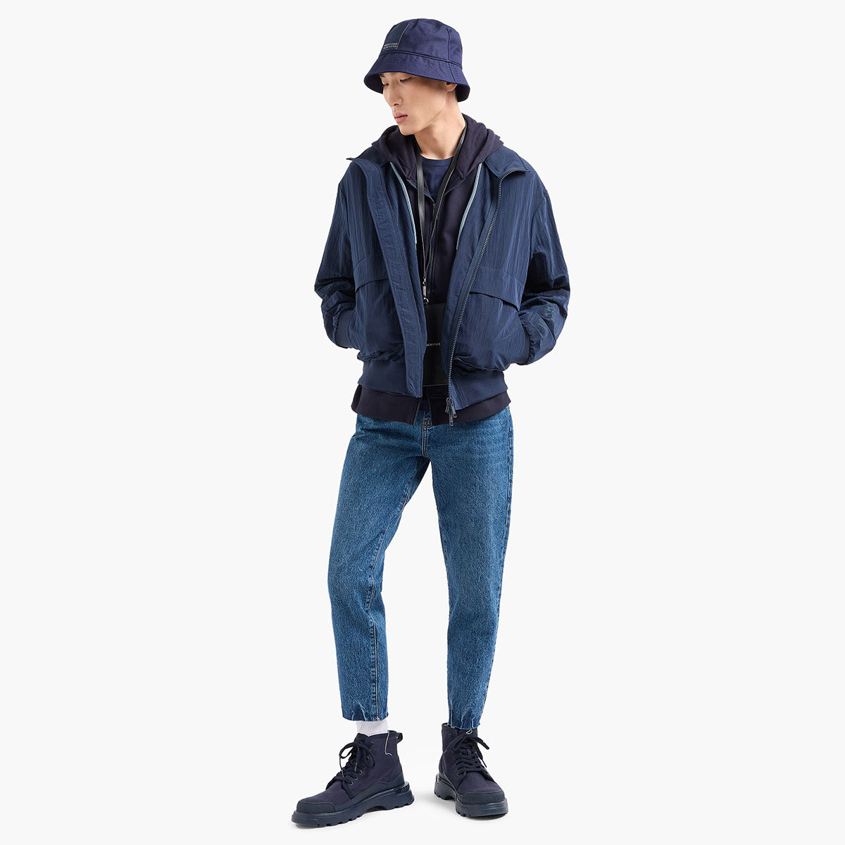 Milano Edition Hooded French Terry Cotton Zip Up Sweatshirt