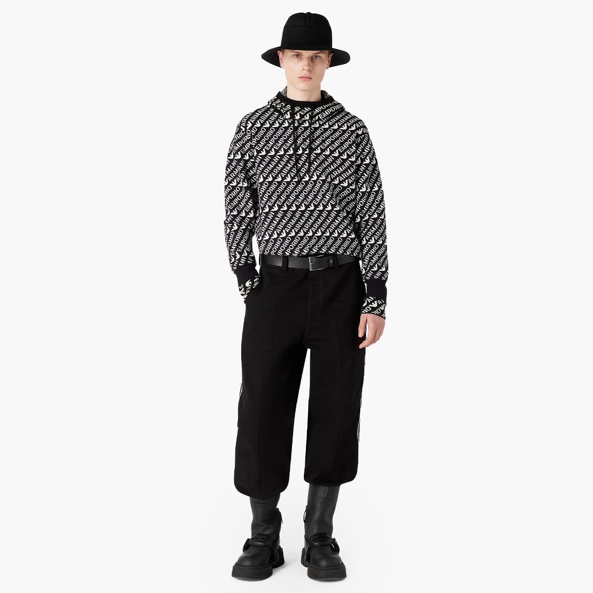 Wool Blend All Over Logo Pullover