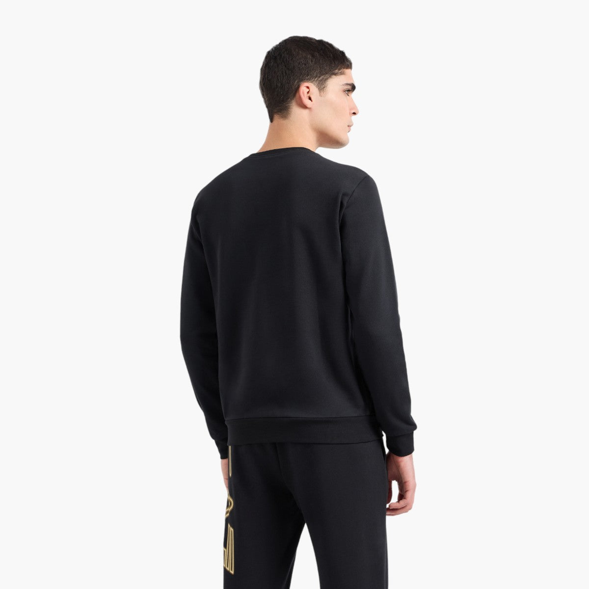 Cotton Crewneck Sweatshirt With Macro Logo