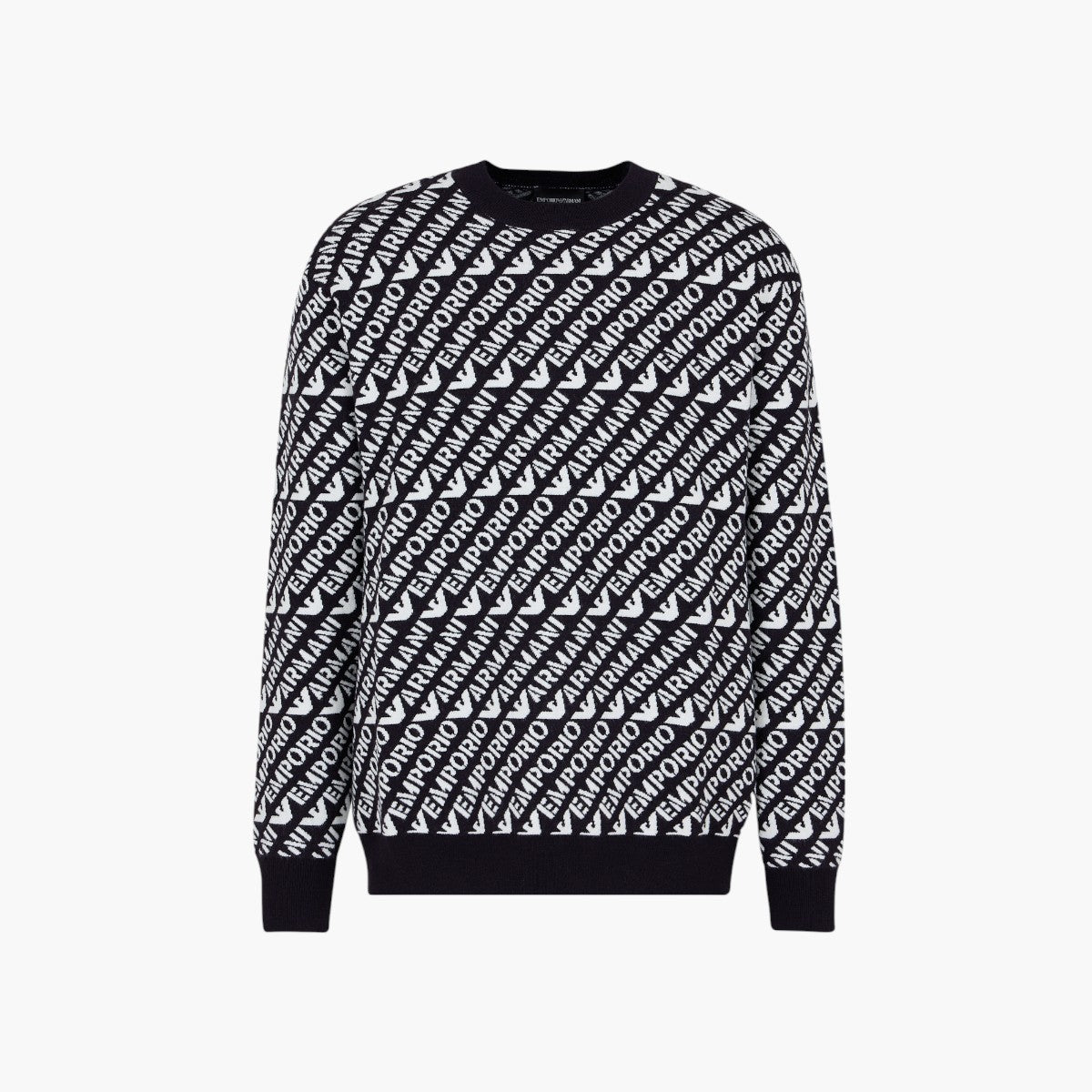 Wool Blend All Over Logo Pullover