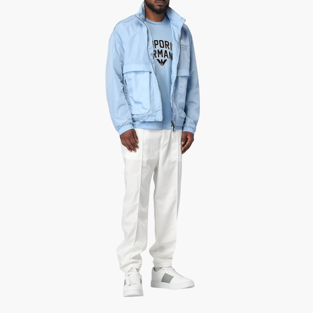 Lightweight Nylon Blouson Jacket With Hood