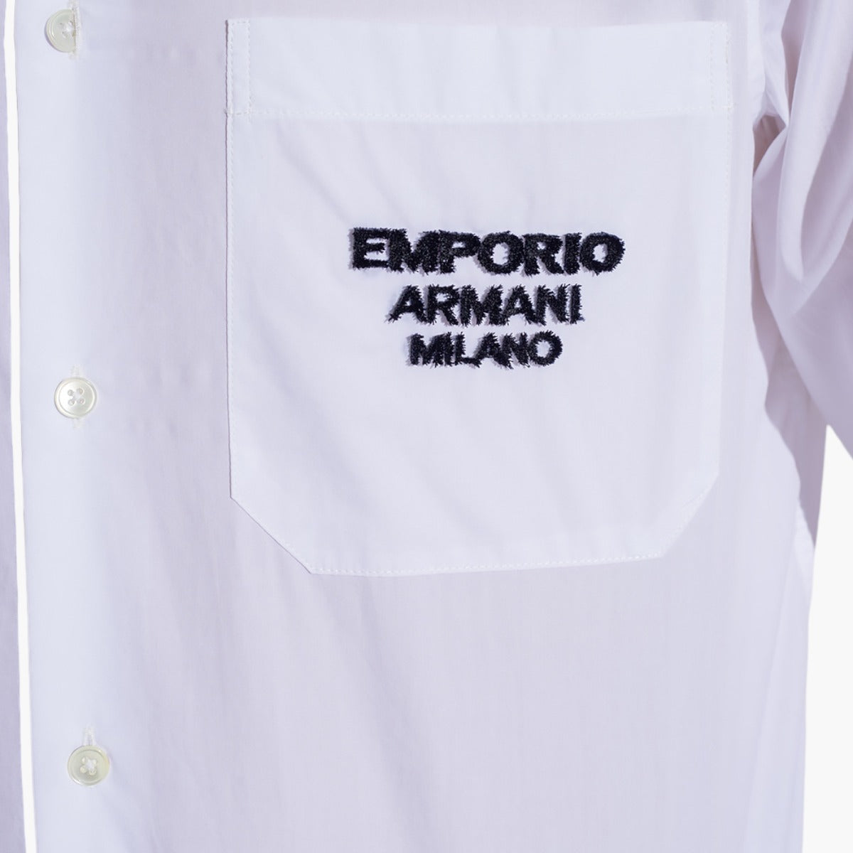 Shirt With Milano Logo In Embossed Fabric On The Pocket