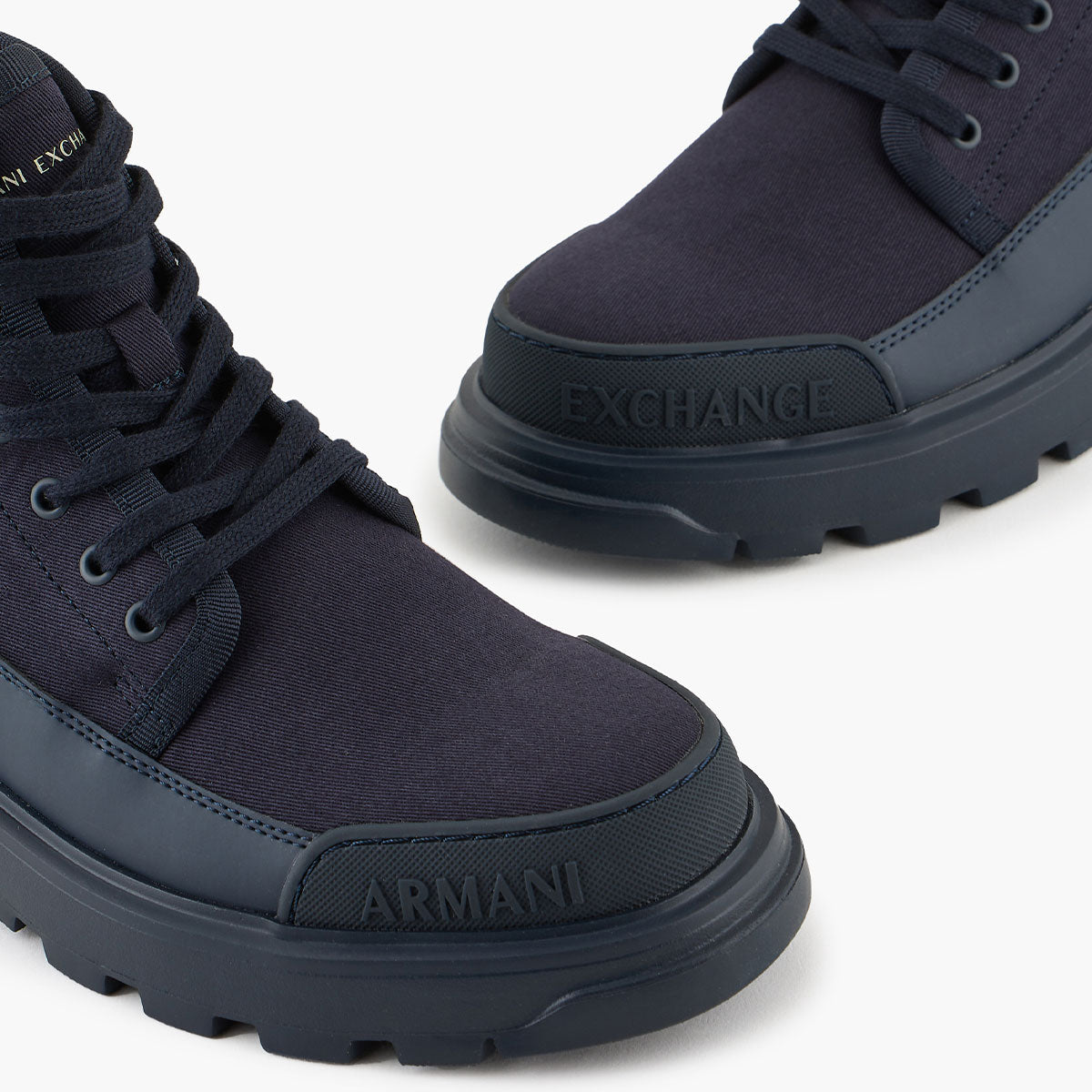 Cotton Round Toe Branded Logo Boots