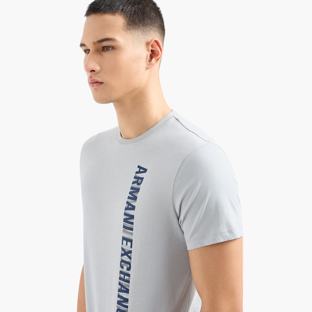 Cotton T-Shirt With Vertical Branding