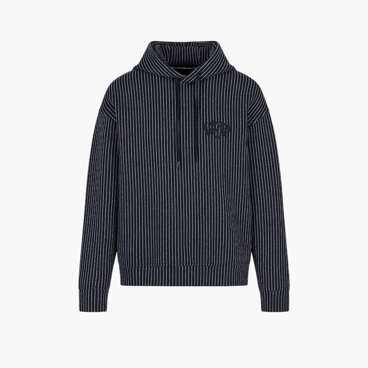 Hooded Sweatshirt In Pinstriped Jersey