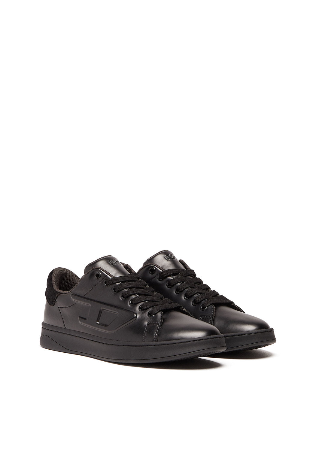 DIESEL S-ATHENE LOW - METALLIC SNEAKERS WITH EMBOSSED D LOGO