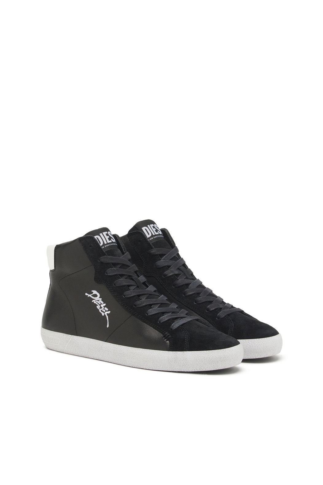 DIESEL S-LEROJI MID - HIGH-TOP SNEAKERS WITH EMBROIDERED LOGO