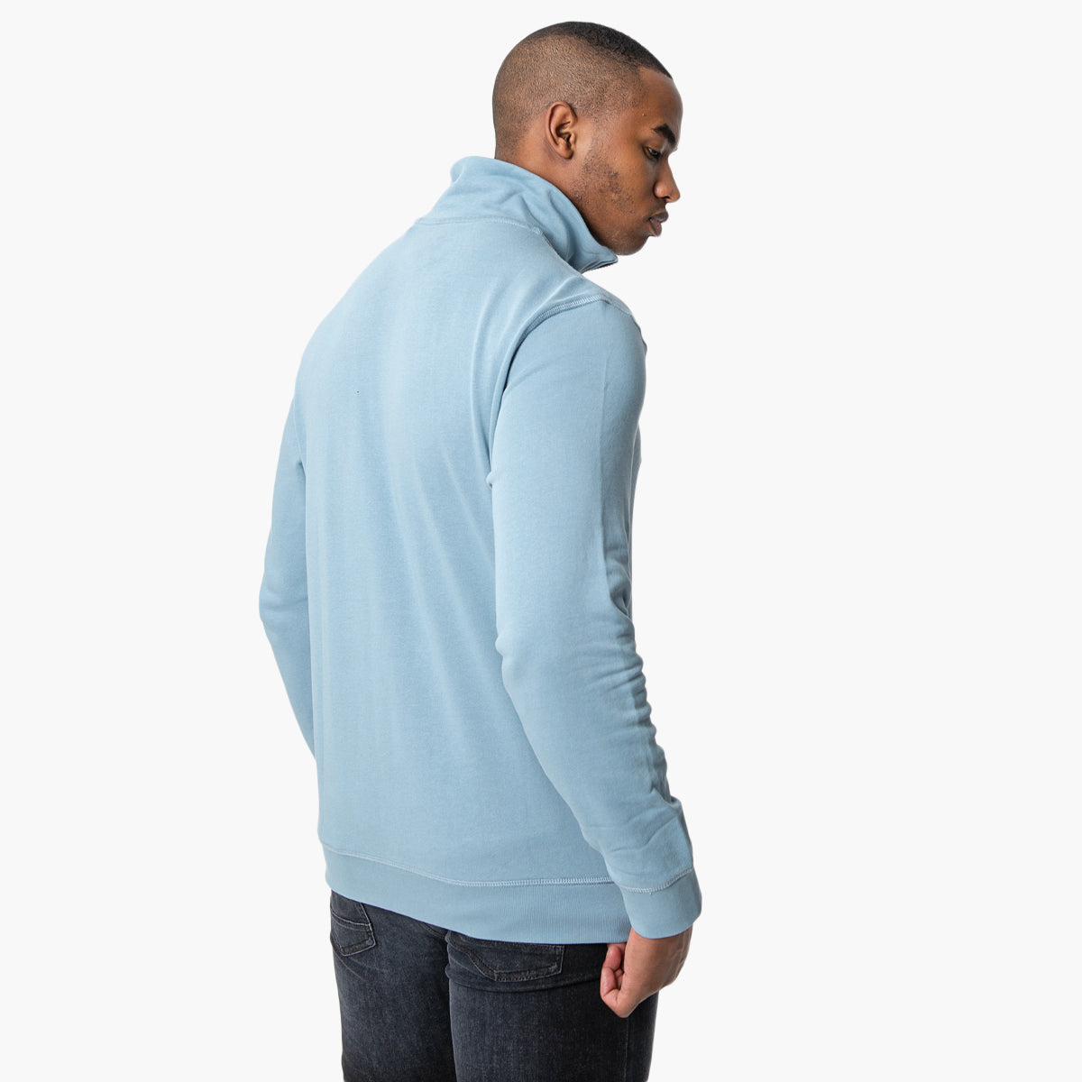 Cotton-Terry Zip-Neck Sweatshirt