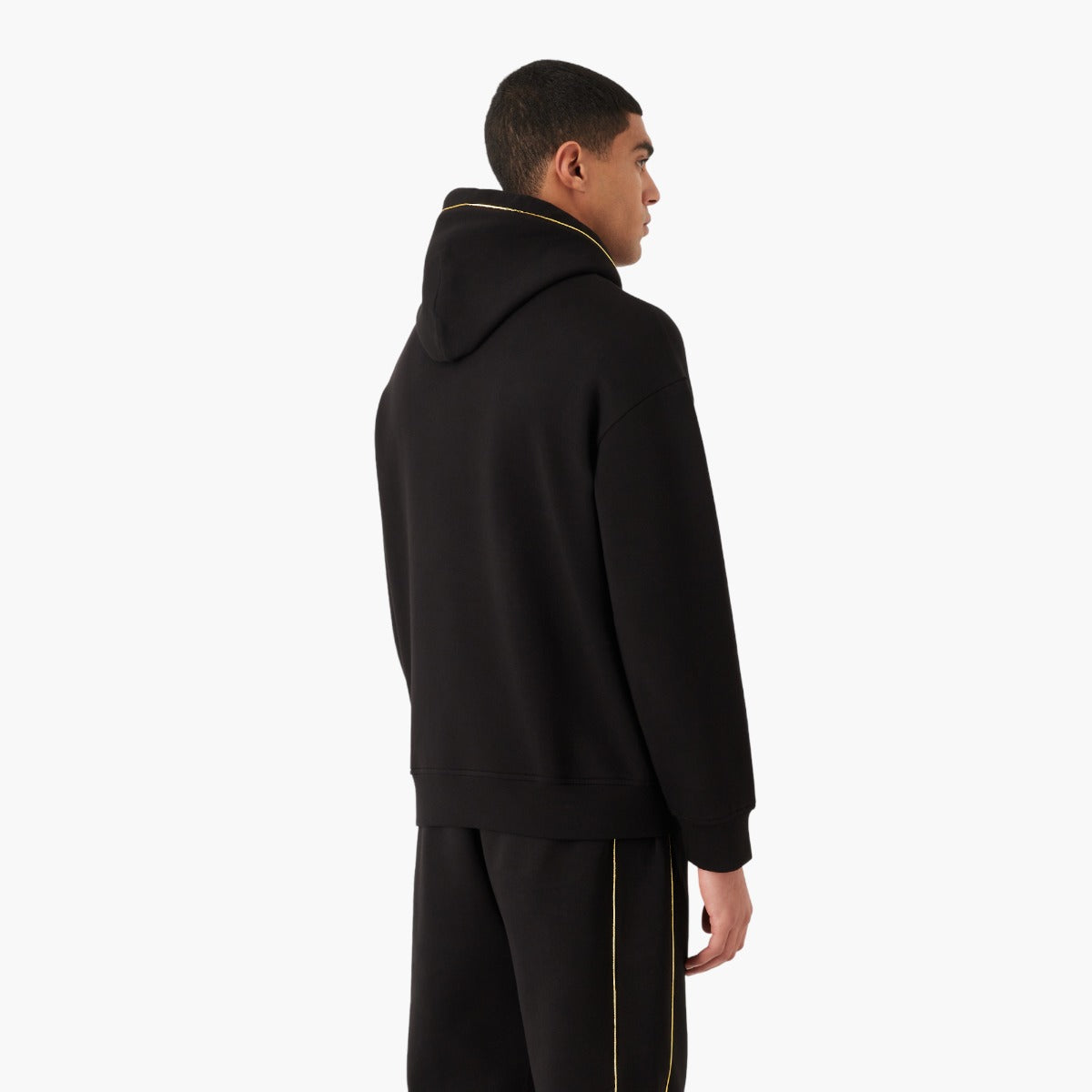 Double-Jersey Hooded Sweatshirt With Gold Details And Logo