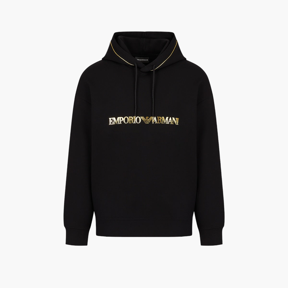 Double-Jersey Hooded Sweatshirt With Gold Details And Logo