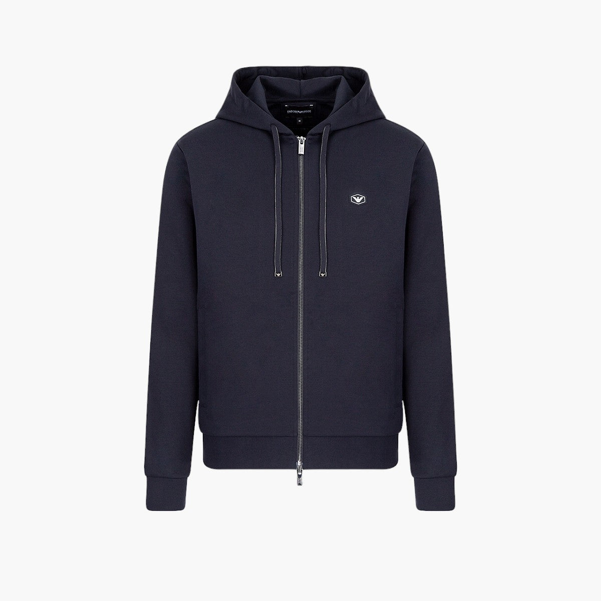 Cotton Blend Hooded, Zipped Sweatshirt