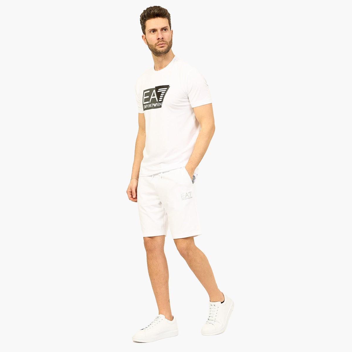 Stretch-Cotton Short Sleeve T-Shirt With Graphic Logo