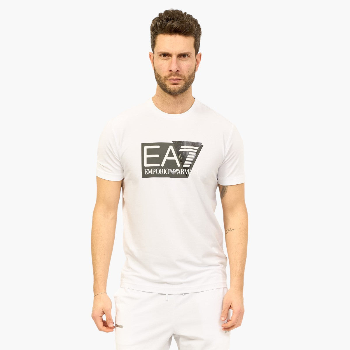 Stretch-Cotton Short Sleeve T-Shirt With Graphic Logo