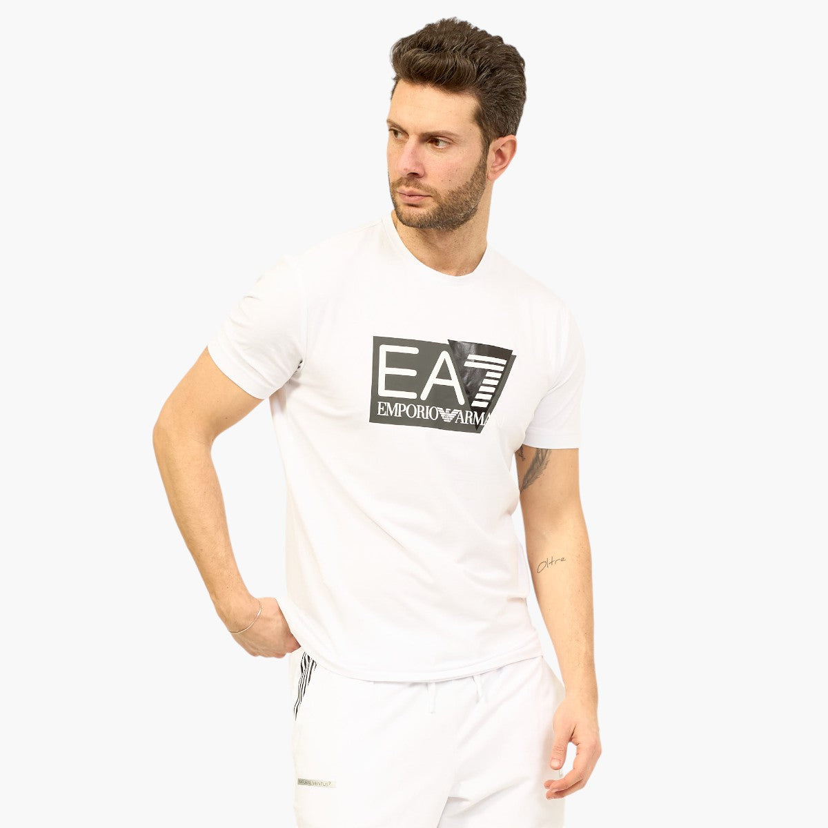 Stretch-Cotton Short Sleeve T-Shirt With Graphic Logo