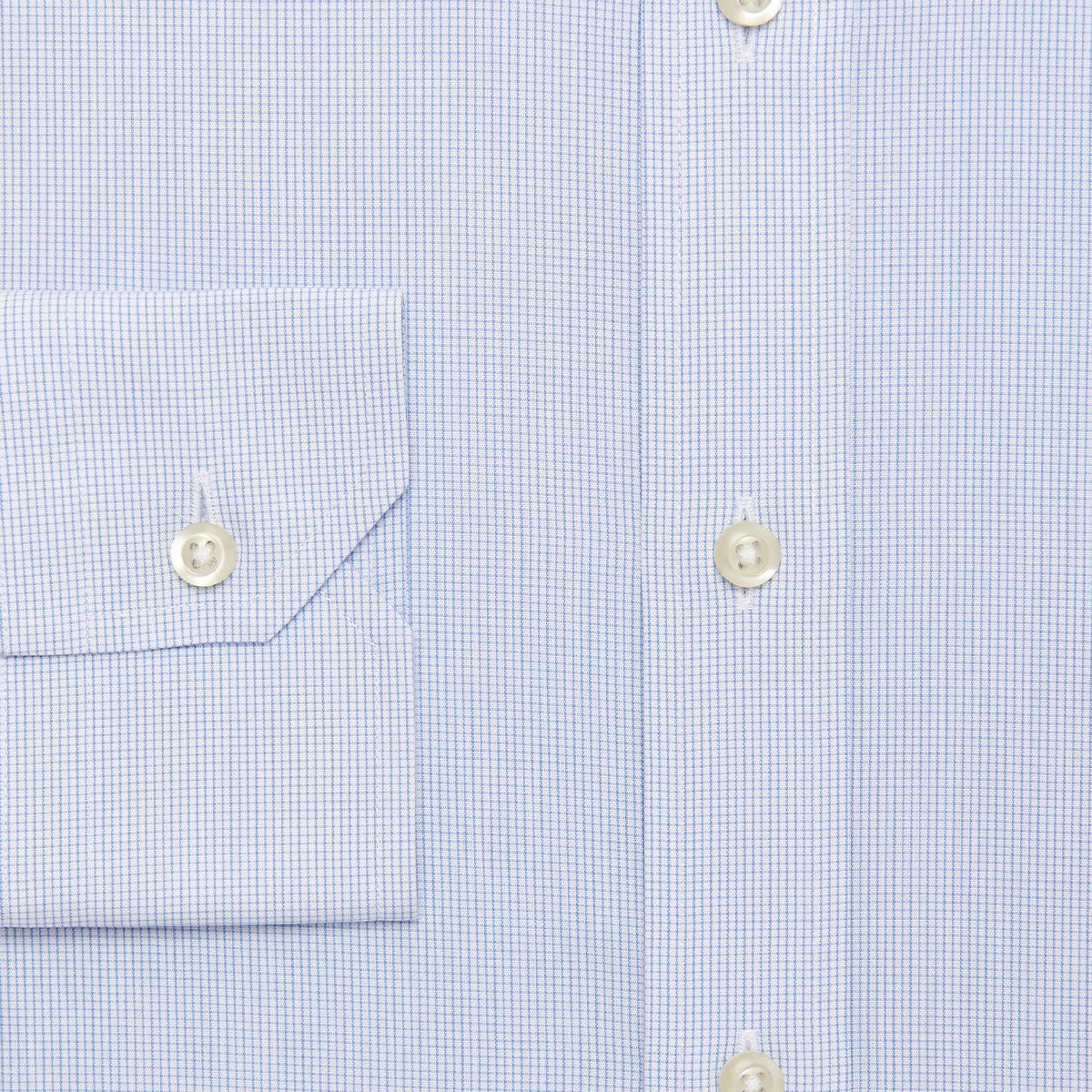 Bruges Non-Iron Blue Checked Fitted Shirt Bruges Francese
