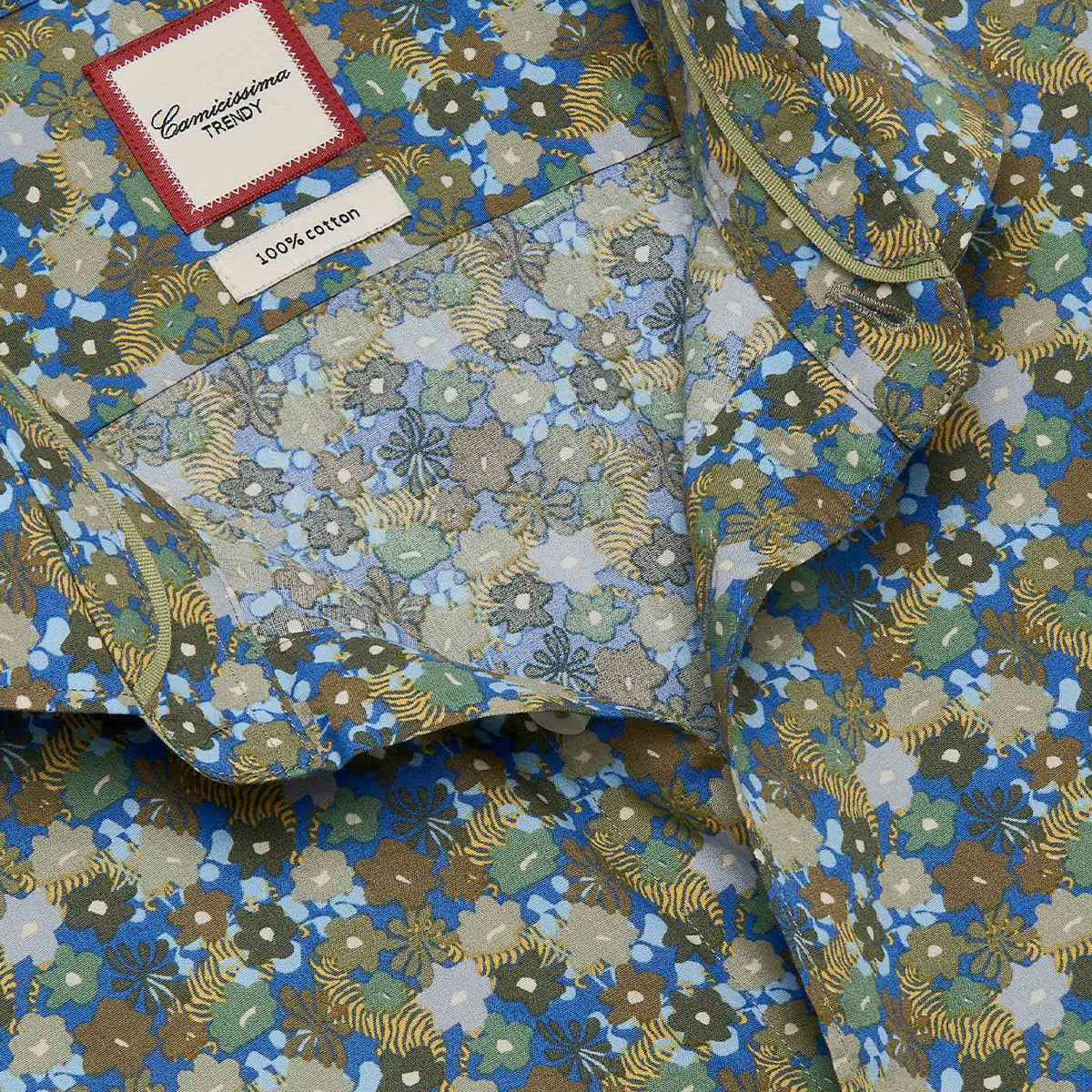 Trendy Flower Pattern Francese Shirt