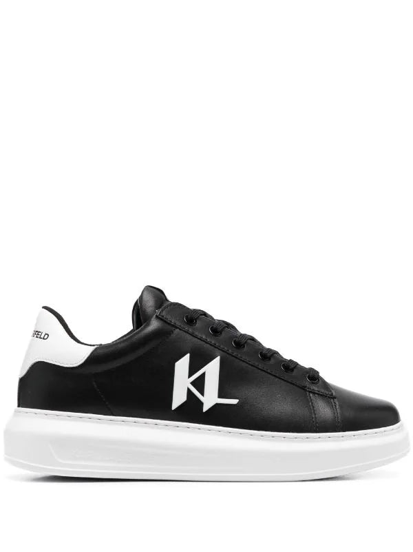 logo-appliqué leather sneakers