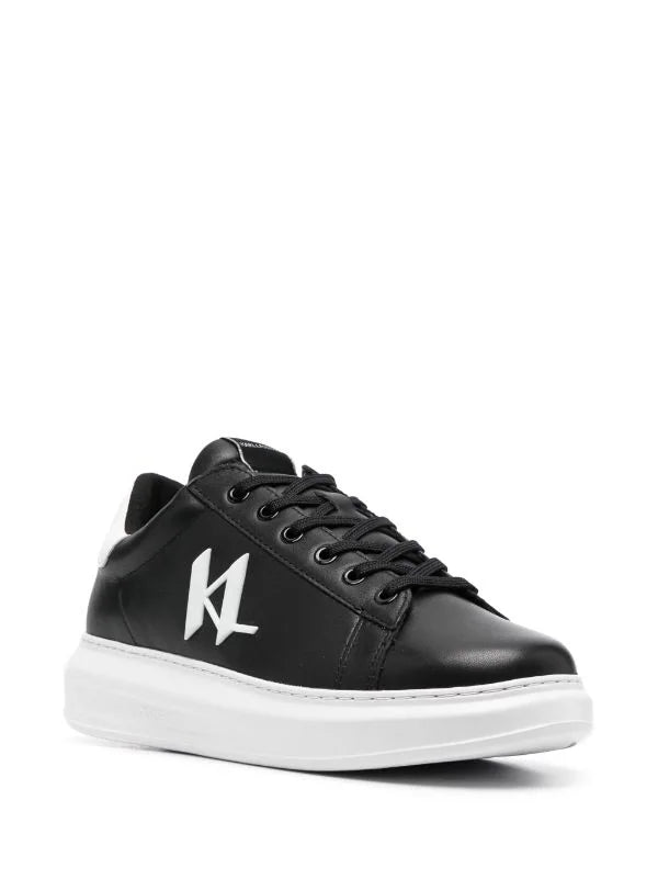 logo-appliqué leather sneakers