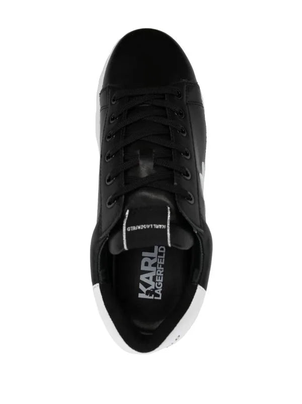 logo-appliqué leather sneakers