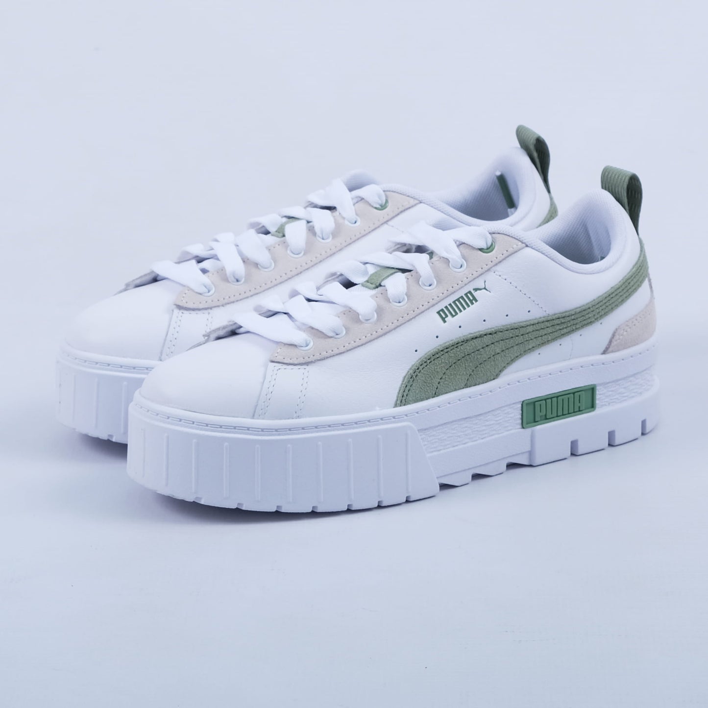 Mayze Mix Sneakers (White/Dusty Green)