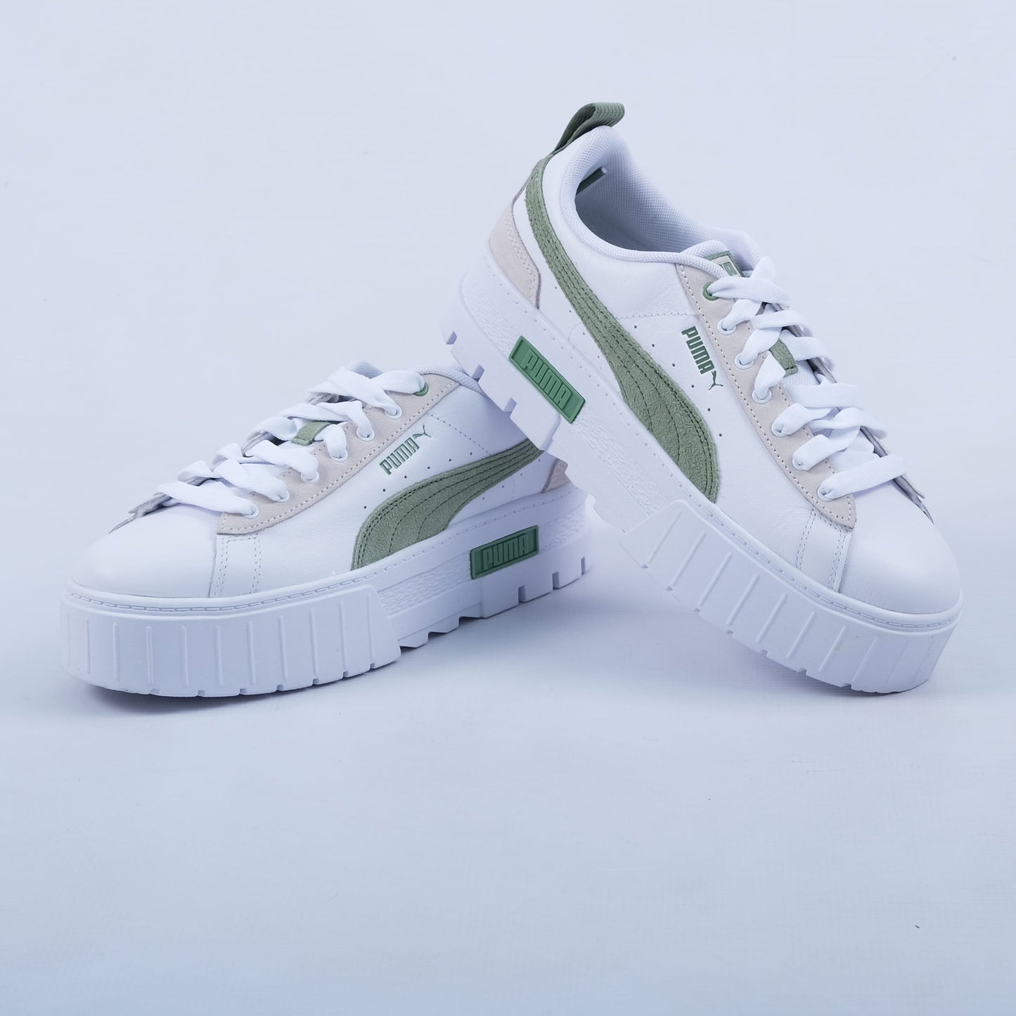 Mayze Mix Sneakers (White/Dusty Green)